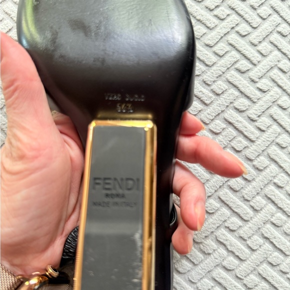 Fendi First Black Mule Sandal Size 36.5 - Picture 11 of 16